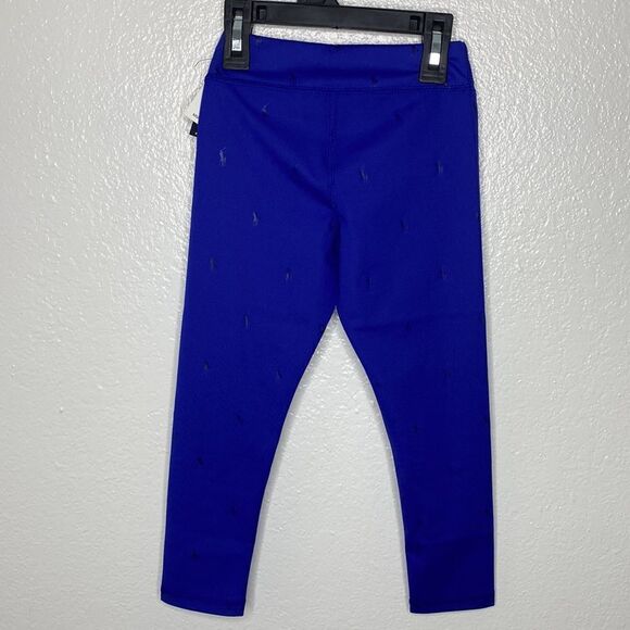 New Polo by Ralph Lauren Blue Leggings with Blue Pony Print 5 - Picture 5 of 9